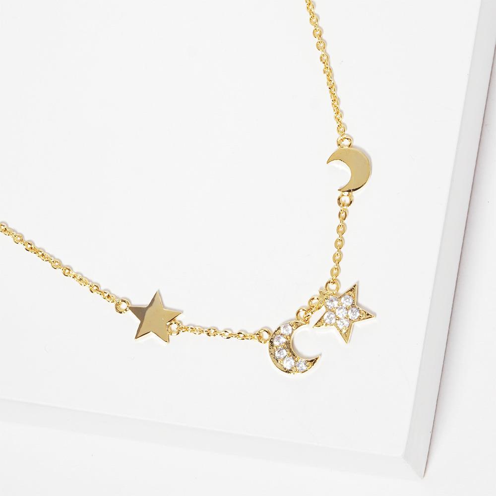 STAR MOON CHARM NECKLACE