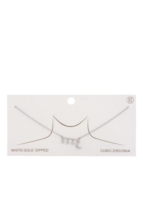 TRIPLE STAR MOON CHARM NECKLACE