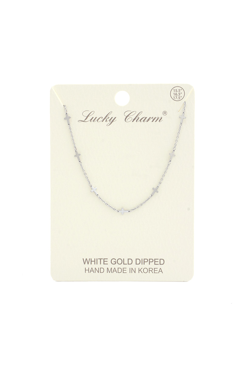 CROSS CHARM METAL NECKLACE