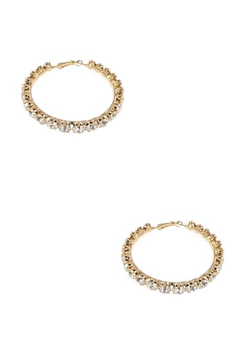 CRYSTAL ALLROUND OPEN HOOP EARRING