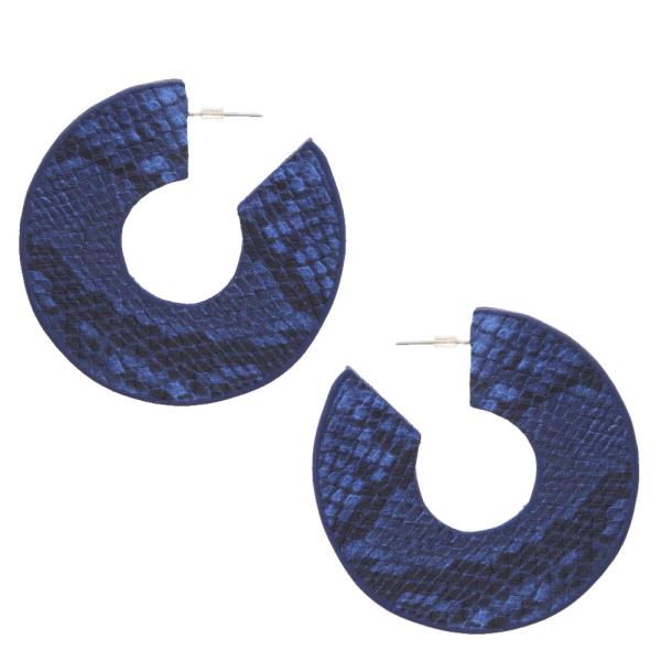 SNAKE PRINT OPEN CIRCLE EARRING