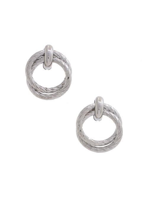 TWISTED DOUBLE CIRCLE EARRING