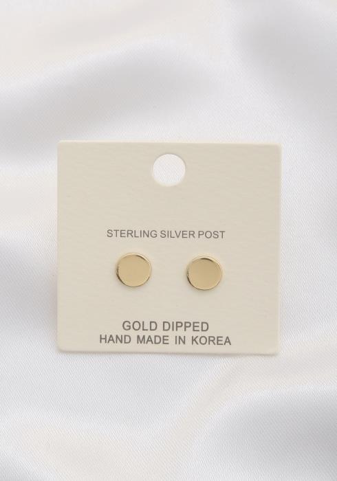 METAL DISC STUD EARRING