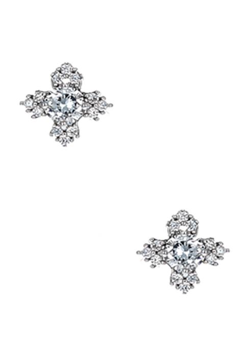 CUBIC ZIRCONIA CRYSTAL STONE STUD EARRING