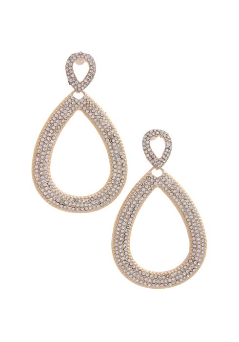 TEARDROP RHINESTONE DANGLE EARRING