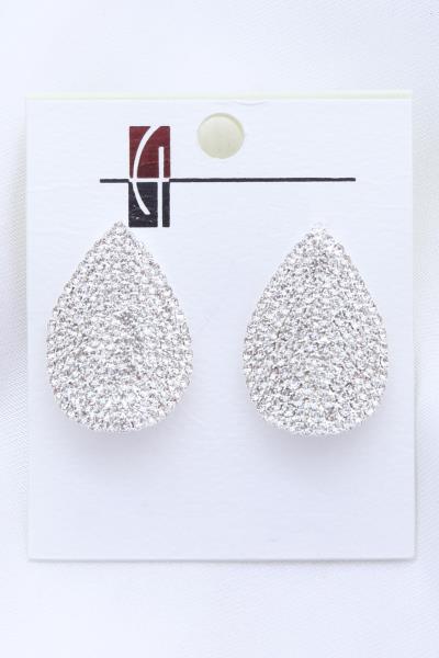 TEARDROP RHINESTONE POST EARRING
