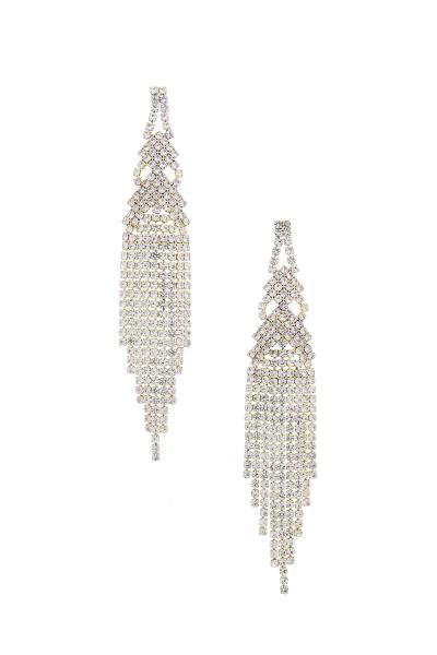 RHINESTONE DANGLE POST DROP EARRING