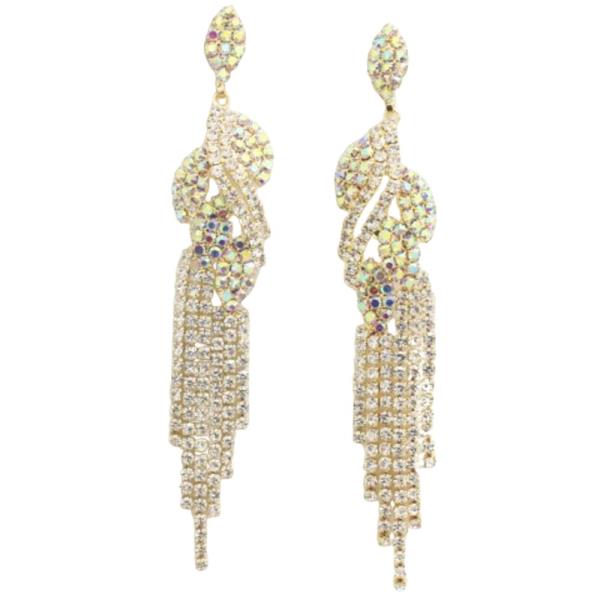 RHINESTONE FRINGE DROP EARRING