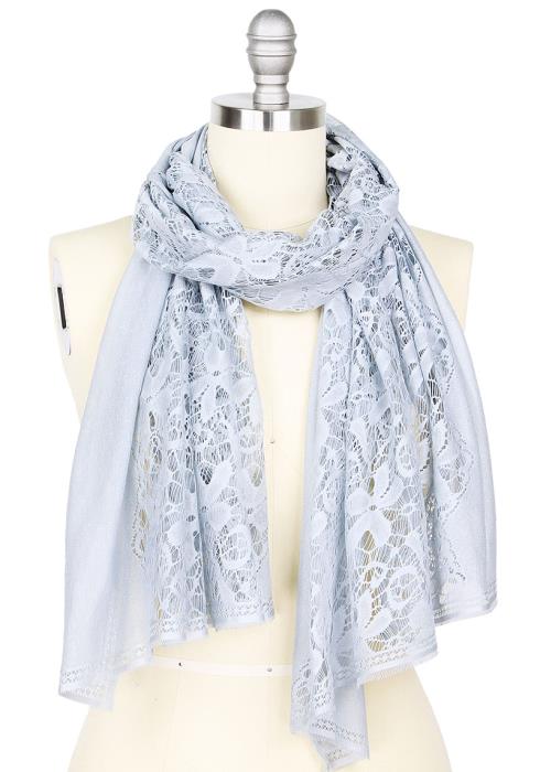 CHIC FLOWER PATTERN LACE SCARF