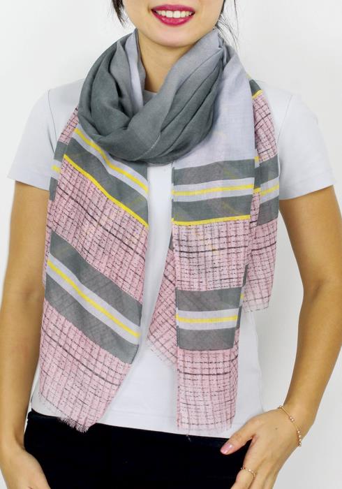 STRIPE & CHECK PRINT SCARF