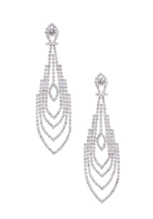 LAYERED DANGLE RHINESTONE EARRING