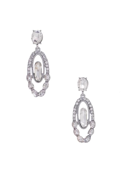 OVAL RHINESTONE EARRING