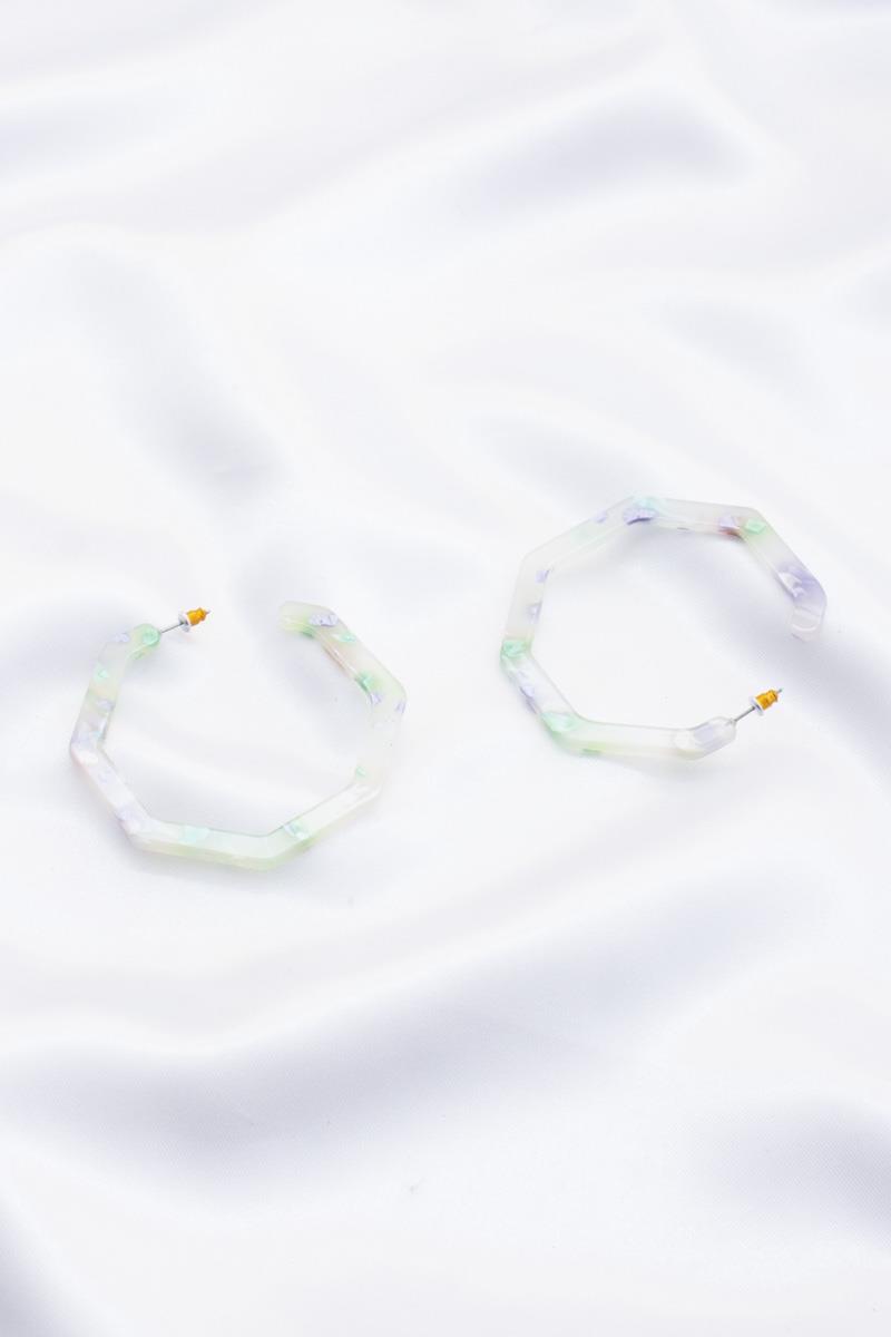 GEOMETRIC ACETATE HOOP EARRING