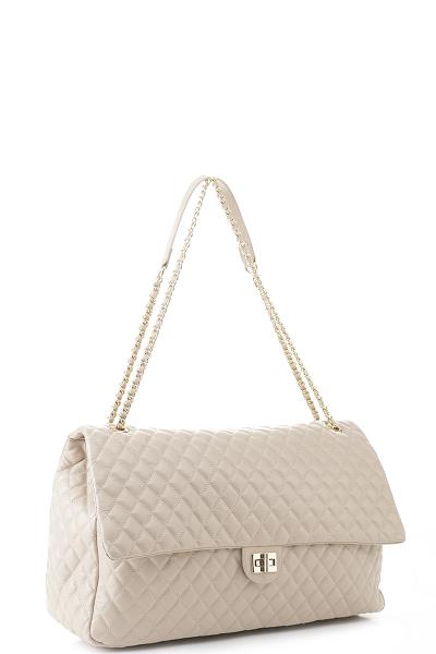 MODERN LARGE QUILTED SHOULDER DUFFEL LIKE BAG