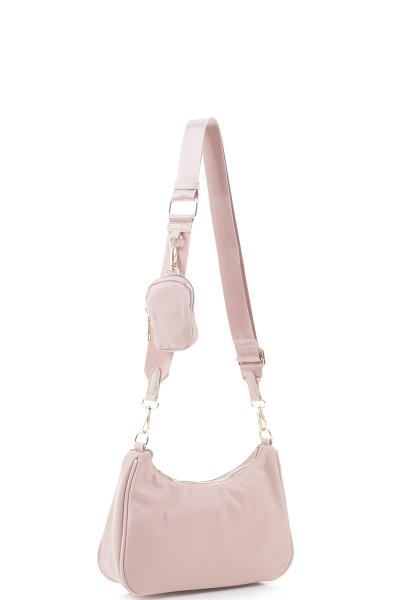 2IN1 SMOOTH OVAL USHAPE CROSSBODY BAG WITH MINI COIN PURSE SET