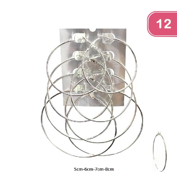 METAL HOOP EARRING (12 UNITS)