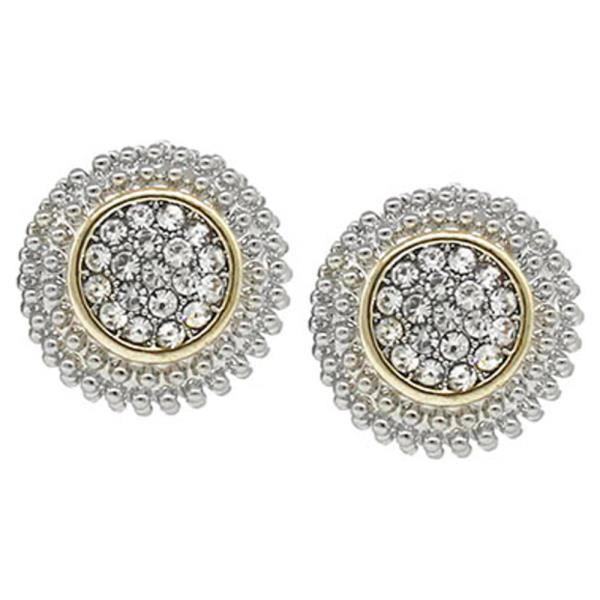 TWO TONE CRYSTAL EARRING