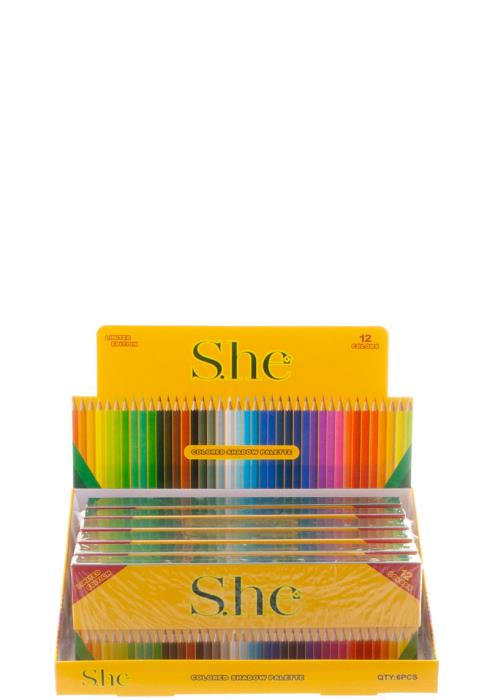 SHE 12 COLOR EYESHADOW PALETTE (6 UNITS)