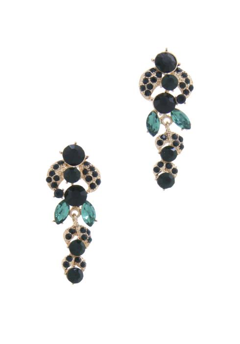 RHINESTONE POST DROP EARRING