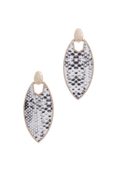 ANIMAL PRINT POINTED OVAL EARRING