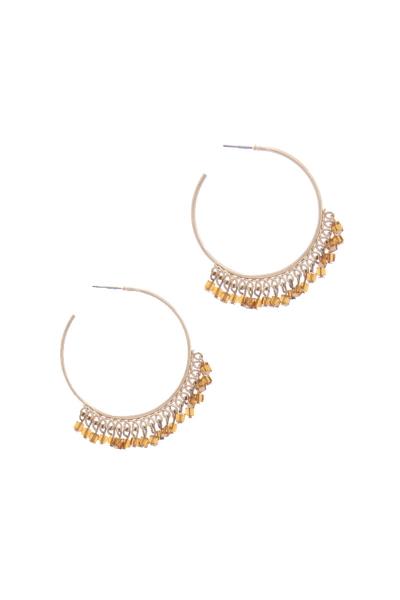 OPEN CIRLCE BEADED EARRING