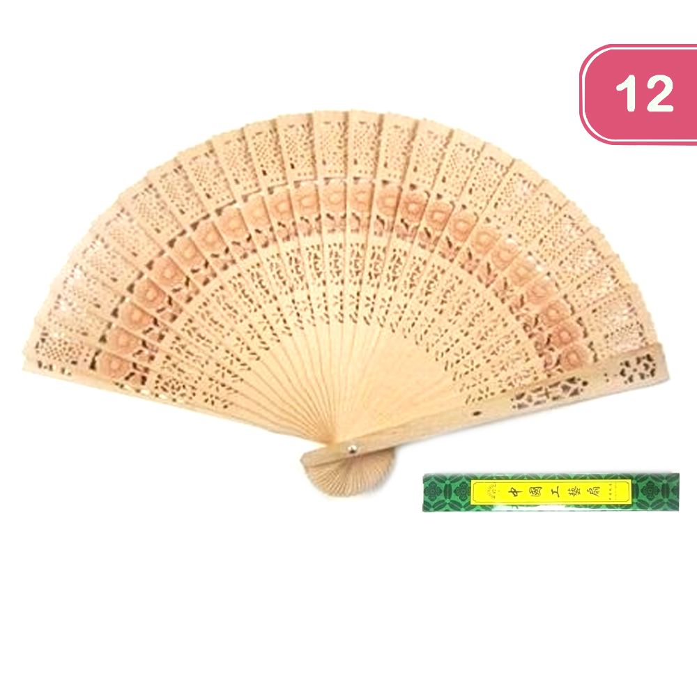 FASHION WOOD FOLDING HAND FAN (12 UNITS)