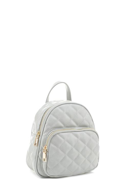 QUILTED STITCHING ZIPPER BACKPACK