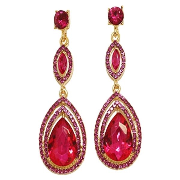 TEARDROP RHINESTONE DANGLE EARRING