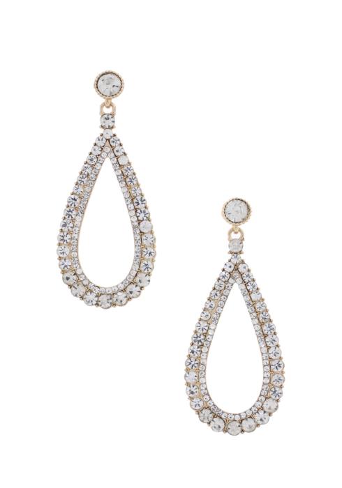 LONG TEARDROP RHINESTONE ELEGANT EARRING