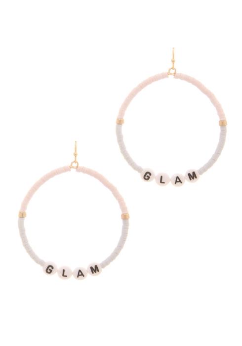 MIX COLOR BEADED GLAM MESSAGE HOOK EARRING