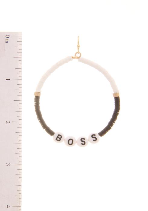 MIX COLOR BEADED BOSS MESSAGE HOOK EARRING
