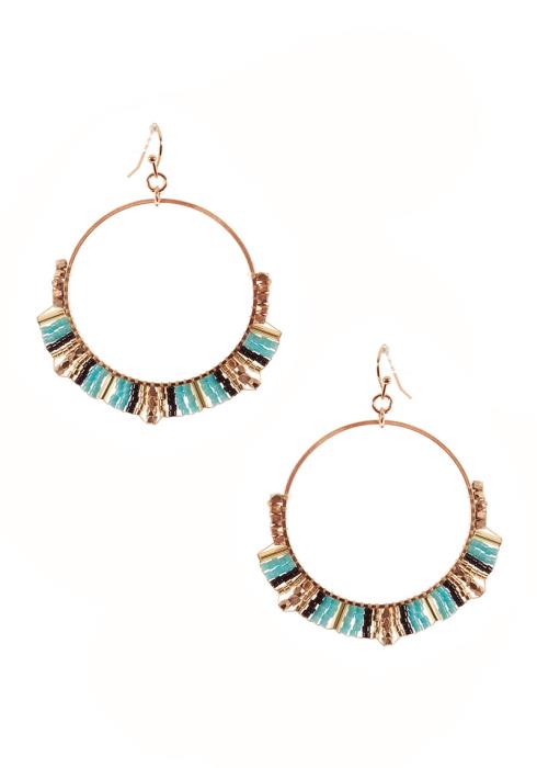SEED BEAD ROUND DANGLE HOOK EARRING