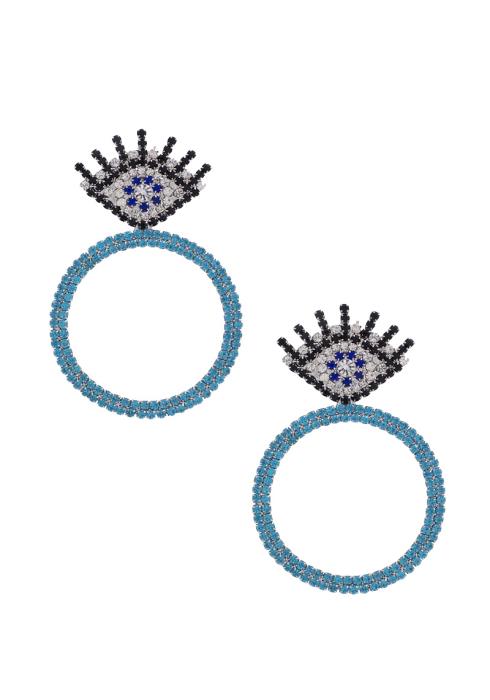 EYE RHINESTONE CIRCLE EARRING