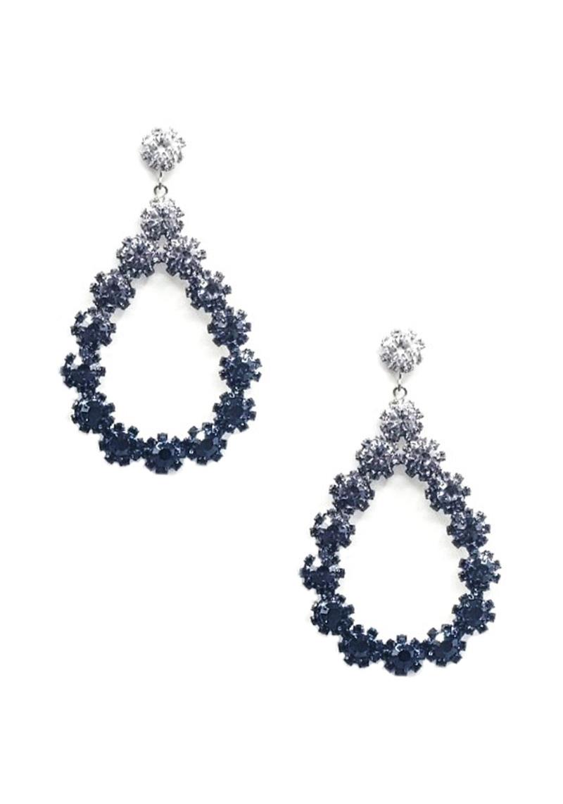 COLOR RHINESTONE TEARDROP DANGLE EARRING