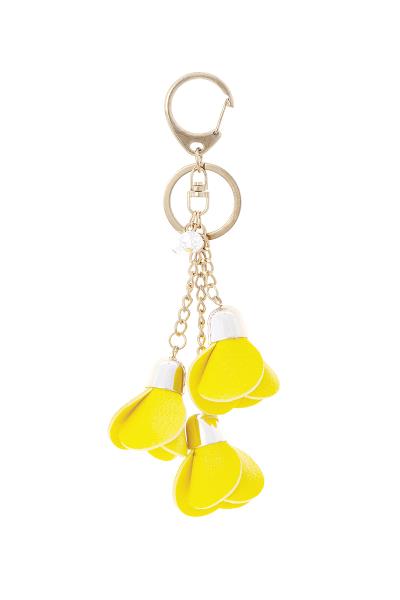TRIPLE FLORAL CHAIN DROP KEY CHAIN