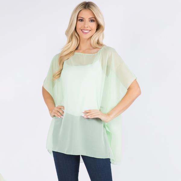 SOLID CHIFFON PONCHO