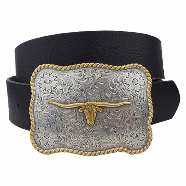 WESTERN LONGHORN BUCKLE BELT