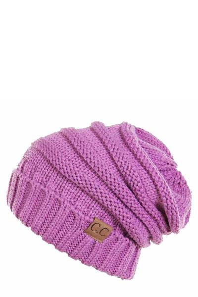 OVER SIZED SLOUCHY RIBBED BAENIE HAT