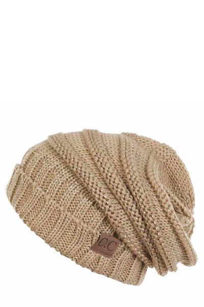 OVER SIZED SLOUCHY RIBBED BAENIE HAT