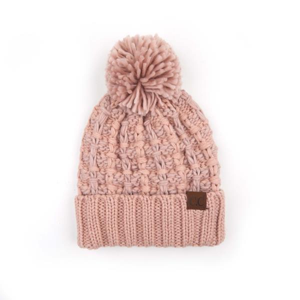 CC SLIPSTITCH POM BEANIE HAT