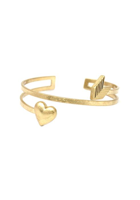 METAL HEART AND ARROW BANGLE BRACELET