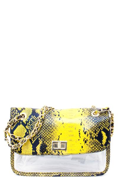 FASHION CLEAR SNAKE PRINT CHIC SHOULDER BAG