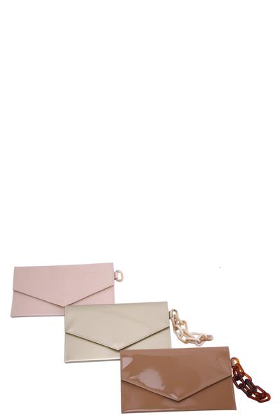 SMOOTH GLOSSY TEXTURE ENVELOPE CLUTCH