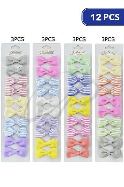 FASHION RIBBON HAIR PIN 10 PC SET (12 UNITS)