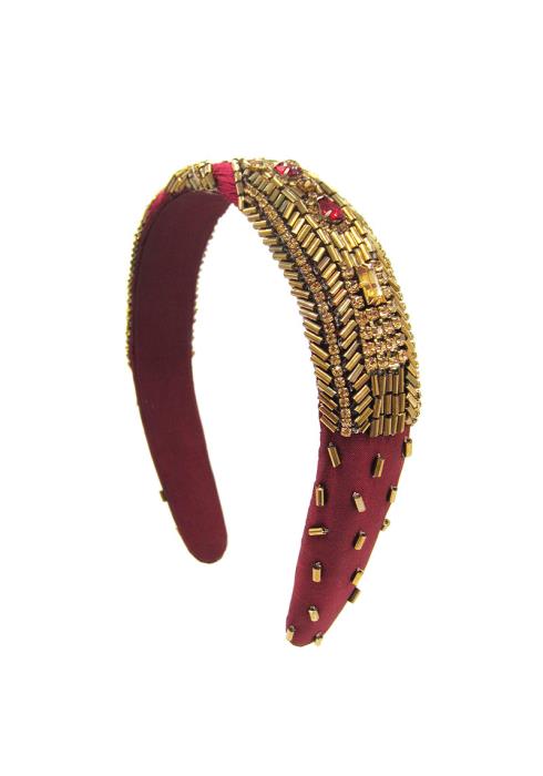 SEED BEAD EMBROIDERED HEADBAND