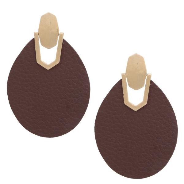 TEARDROP LEATHER EARRING