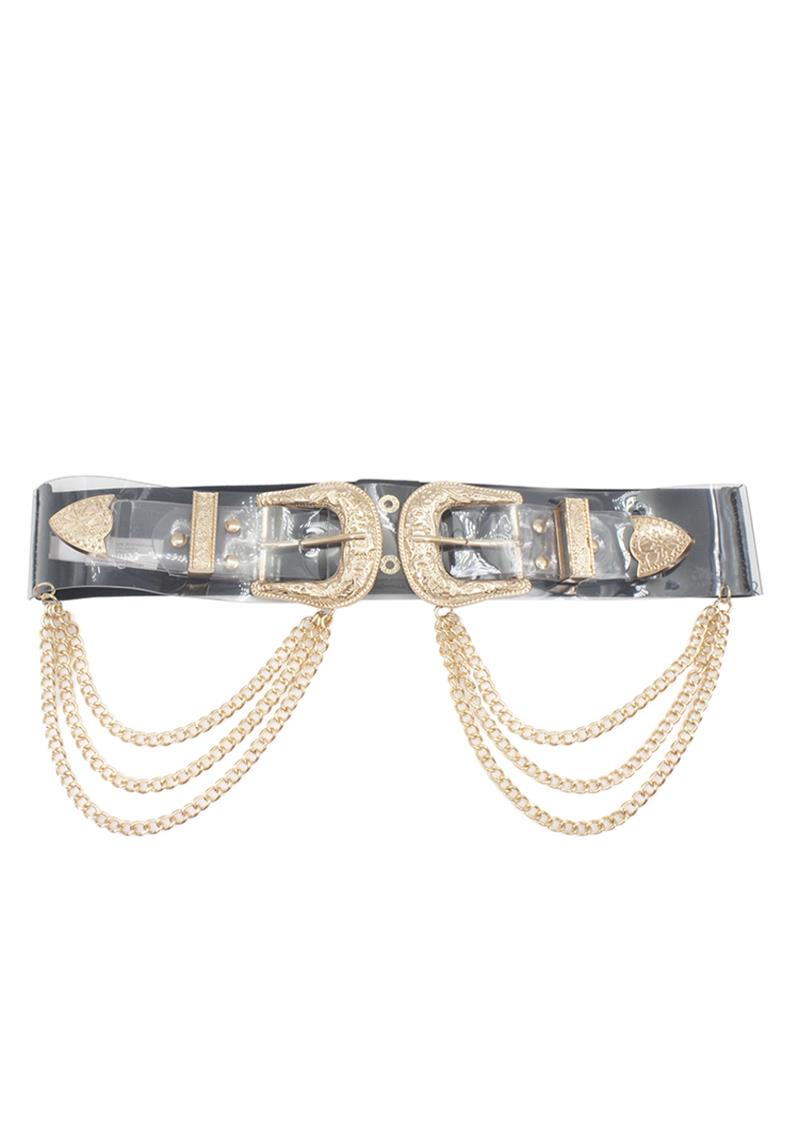 DRAPE CHAIN WESTERN DOUBLE BUCKLE ELASTIC BELT
