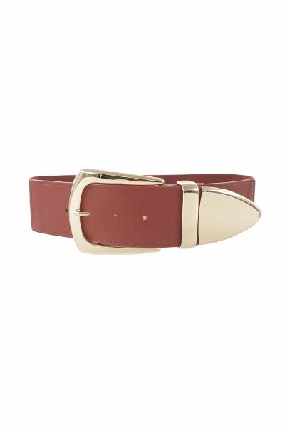 SIMPLE LARGE BUCKLE WIDE ELASTIC BELT