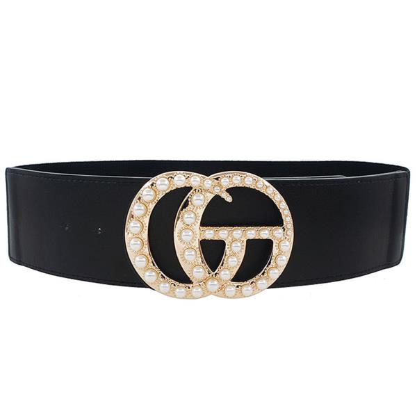 STYLISH MULTI PEARL BUCKLE STITCH BELT