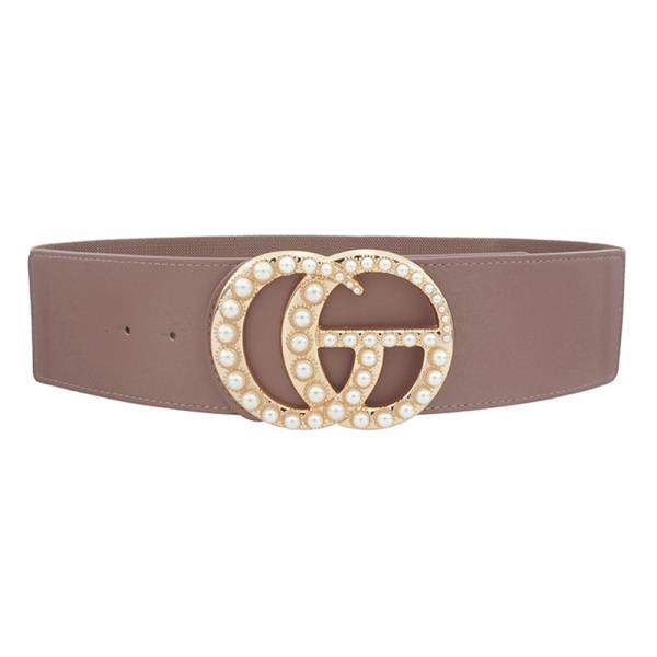 STYLISH MULTI PEARL BUCKLE STITCH BELT